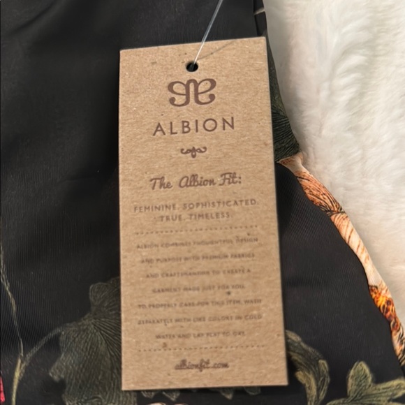 Albion Fit Swim Skirt Black Skirt with Red and Cream Floral Pattern - Picture 2 of 4